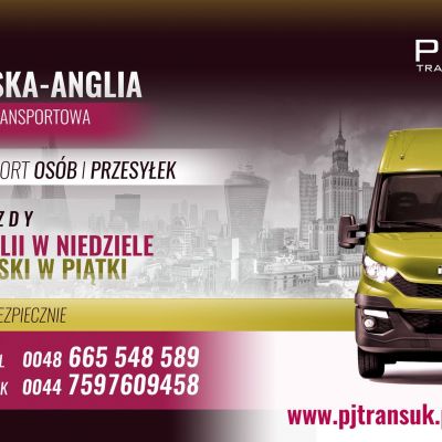 Firma transportowa  POLSKA - ANGLIA - POLSKA - PJtransUK